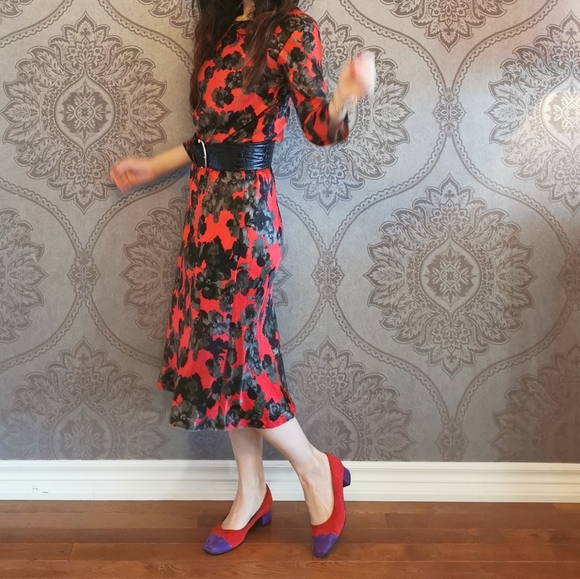 Made in Spain silk blend floral midi dress - Picture 5 of 12